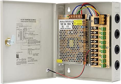 pro line 9 channel 5 amp security camera distribution box|CCTV Power Supply Box, 12V DC 9ch, UL Listed.